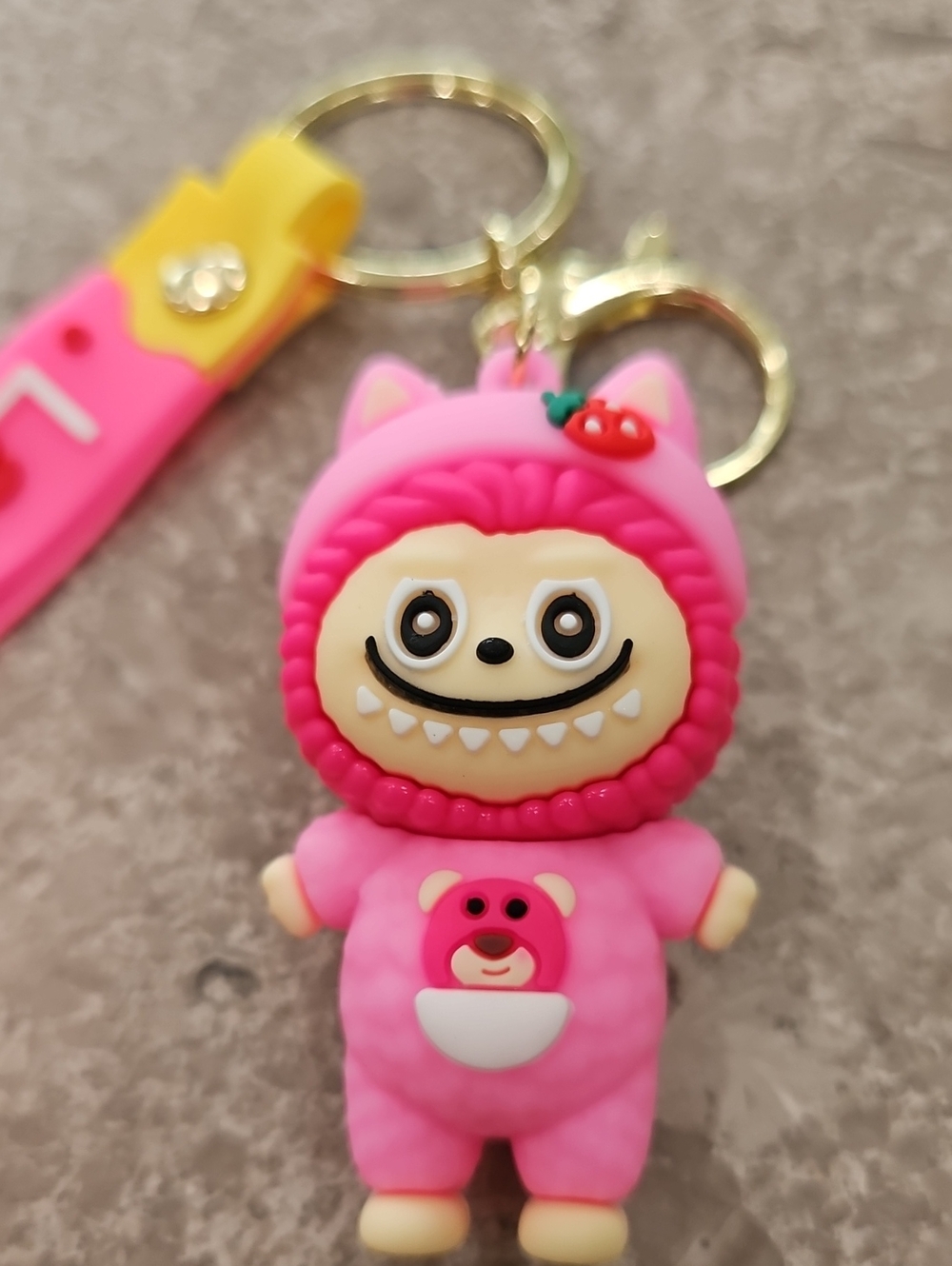 Pink Cute Labubu Keychain